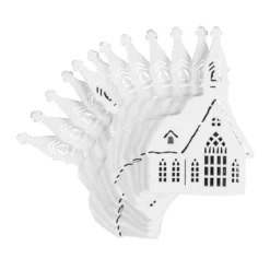 Kirchen, Holz, 13,4cm x 8,6cm x 0,5cm, weiß, 12 Stück