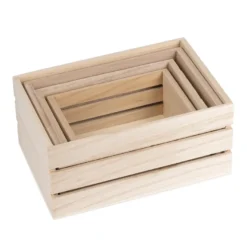Kisten, Holz, rechteckig, verschiedene Größen, 4 Stück