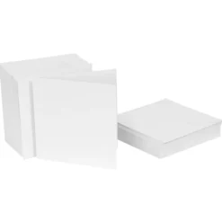 Klappkarten-Set, weiß, 14,5cm x 14,5cm, 240g/m², inkl. Umschläge, 50 Stück