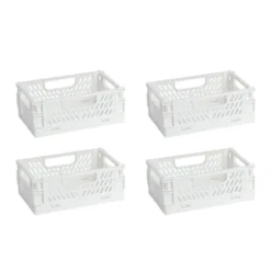 Klappkisten, stapelbar, 15cm x 10cm x 5,7cm, weiß, 4 Stück