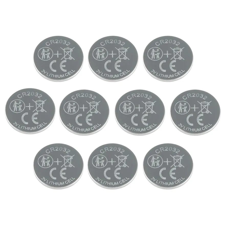 Knopfzellen-Batterien, Lithium 3V CR2032, 210mAh, 10 Stück
