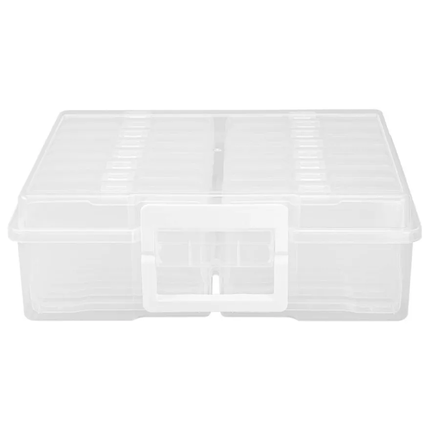 Koffer mit 16 herausnehmbaren Sortierboxen, Koffer: 38cm x 29,5cm x 12,7cm, transparent, 17-teilig