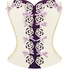 Korsett/Corsage-Grußkarten, 18x14,5cm, champagner,Doré, 10 Stück