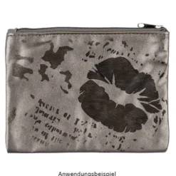 Kosmetiktäschchen, 3 verschiedene Größen, mit Reißverschluss, taupe-metallic, 3 Stück