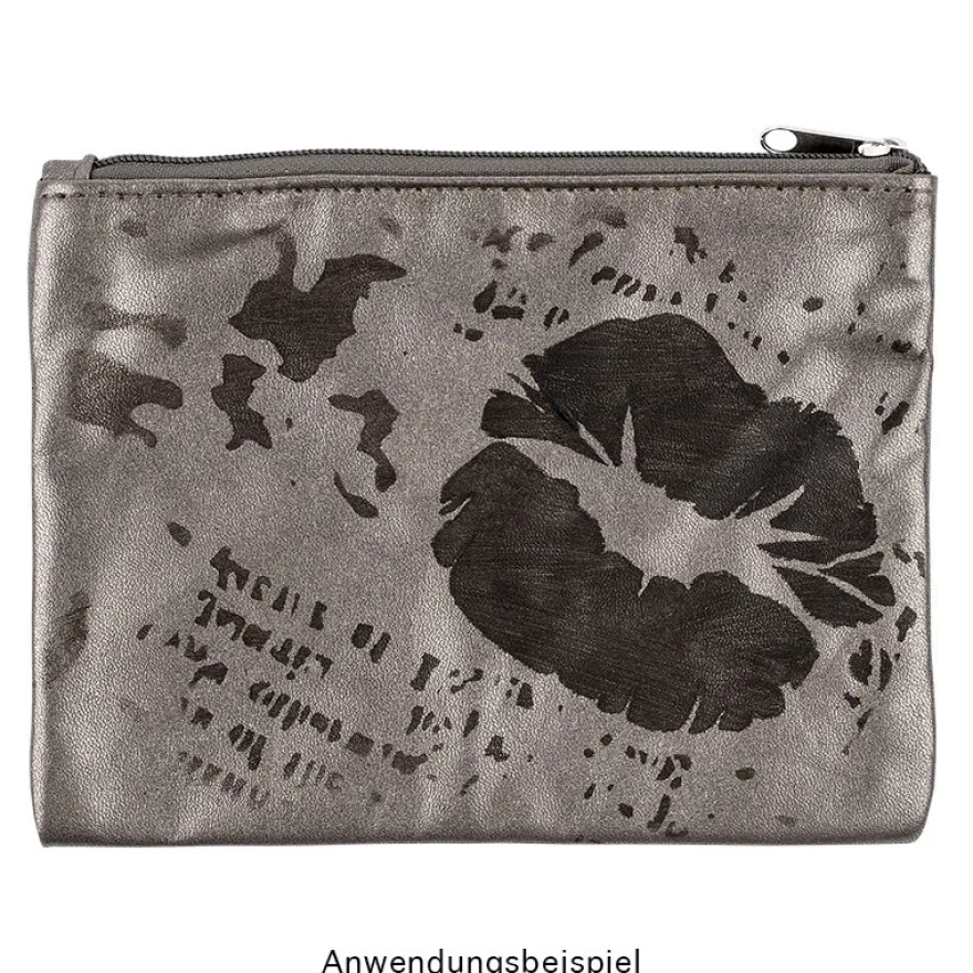 Kosmetiktäschchen, 3 verschiedene Größen, mit Reißverschluss, taupe-metallic, 3 Stück