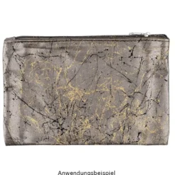 Kosmetiktäschchen, 3 verschiedene Größen, mit Reißverschluss, taupe-metallic, 3 Stück