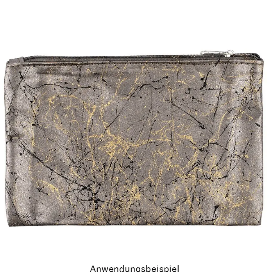 Kosmetiktäschchen, 3 verschiedene Größen, mit Reißverschluss, taupe-metallic, 3 Stück