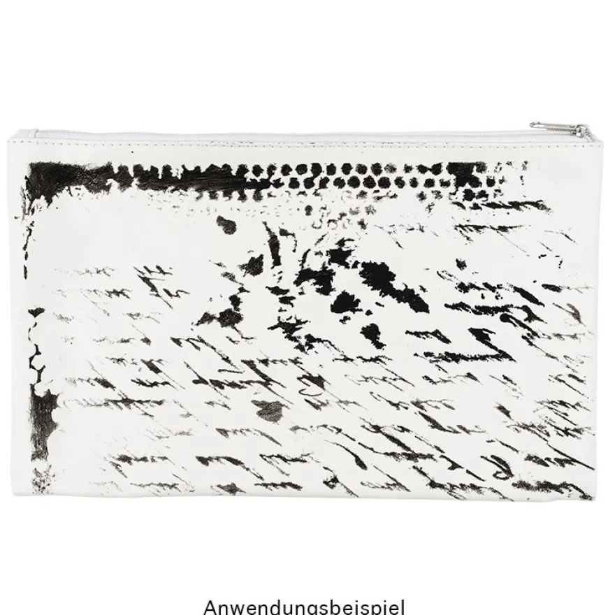 Kosmetiktäschchen, 3 verschiedene Größen, mit Reißverschluss, weiß, 3 Stück