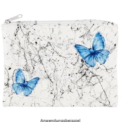 Kosmetiktäschchen, 3 verschiedene Größen, mit Reißverschluss, weiß, 3 Stück