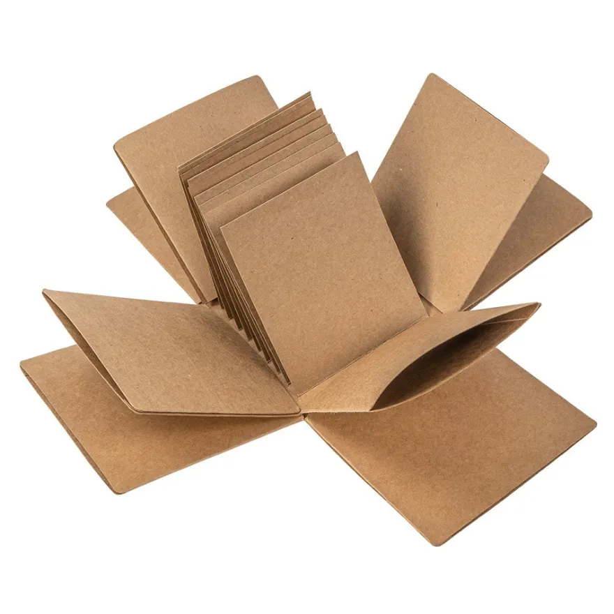 Kraftpapier-Überraschungsbox, mit Album, 12,5cm x 12,5cm x 12,5cm