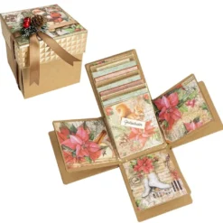 Kraftpapier-Überraschungsbox, mit Album, 12,5cm x 12,5cm x 12,5cm