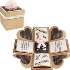 Kraftpapier-Überraschungsbox, 12,5cm x 12,5cm x 12,5cm, 300 g/m², 25-teilig