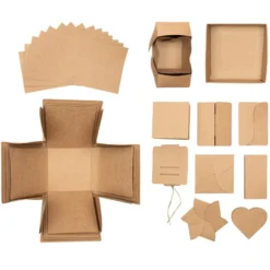 Kraftpapier-Überraschungsbox, 12,5cm x 12,5cm x 12,5cm, 300 g/m², 25-teilig