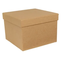 Kraftpapier-Geschenkboxen, quadratisch, verschiedene Größen, 5 Stück