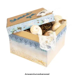 Kraftpapier-Geschenkboxen, quadratisch, verschiedene Größen, 5 Stück