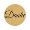 Kraftpapier-Sticker, Ø 2,5cm, Danke, auf Rolle, selbstklebend, 500 Stück