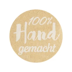 Kraftpapier-Sticker, Ø 2,5cm, 100% Hand gemacht, auf Rolle, selbstklebend, 500 Stück