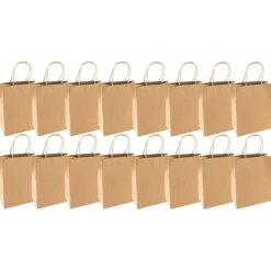 Kraftpapier-Taschen, 18cm x 23cm x 10cm, 170g/m², 16 Stück