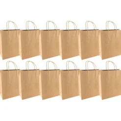 Kraftpapier-Taschen, 25,4cm x 30,5cm x 12,7cm, 170g/m², 12 Stück