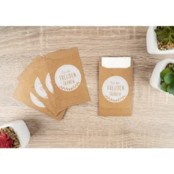 Kraftpapier-Tüten, Freudentränen, 10,6cm x 6,3cm, 200 g/m², weiß bedruckt, 100 Stück