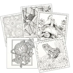 Kreativblock/Malbuch zum Ausmalen & Entspannen, 40 Motive, 16x16cm