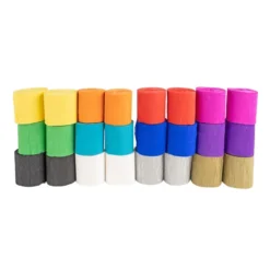 Krepp-Bänder, 5cm breit, 10m lang, 17g/m², verschiedene Farben, 24 Rollen