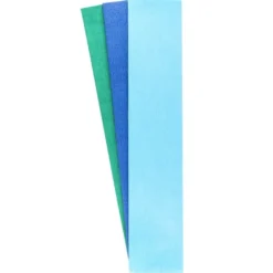 Krepp-Papiere, 50cm x 200cm, himmelblau, blau, aquagrün, 3 Stück