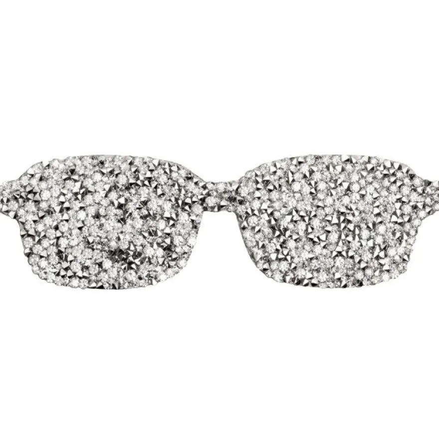 Kristall-Bügelbild, silber, 15 x 4,5 cm, Sonnenbrille