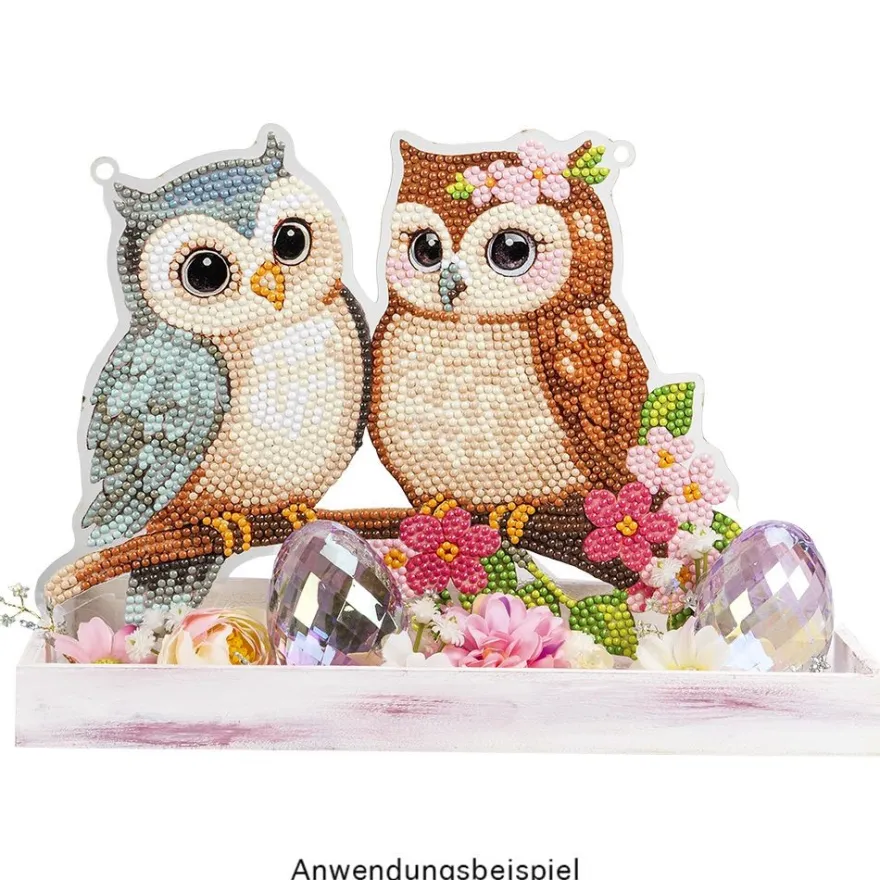 Kristall-Ei, facettiert & irisierend, 6,3cm x 4,5cm, inkl. Organzaband zum Aufhängen
