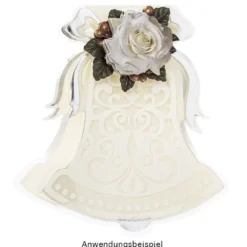Kristallfolien-Grußkarten, Glocke, 12,5 x 13,5cm, Einleger versch. Farben, Umschläge, 10 Stück
