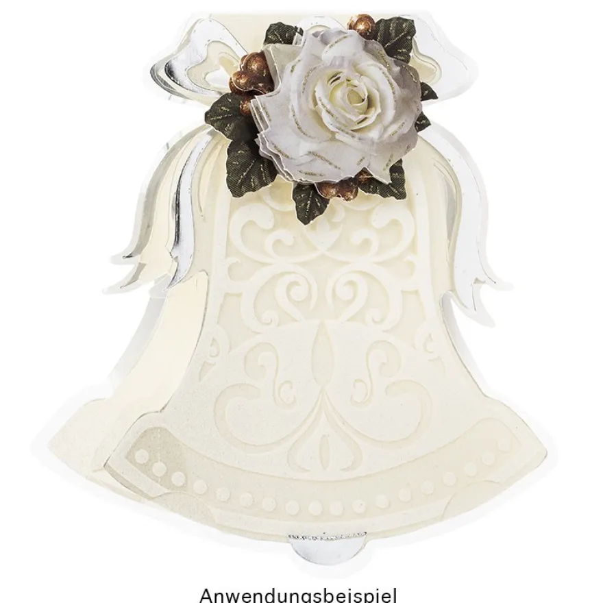 Kristallfolien-Grußkarten, Glocke, 12,5 x 13,5cm, Einleger versch. Farben, Umschläge, 10 Stück