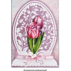Kristallfolien-Grußkarten, Osterei, 16cm x 11cm, Einleger in versch. Farben,inkl. Umschläge,10 Stück