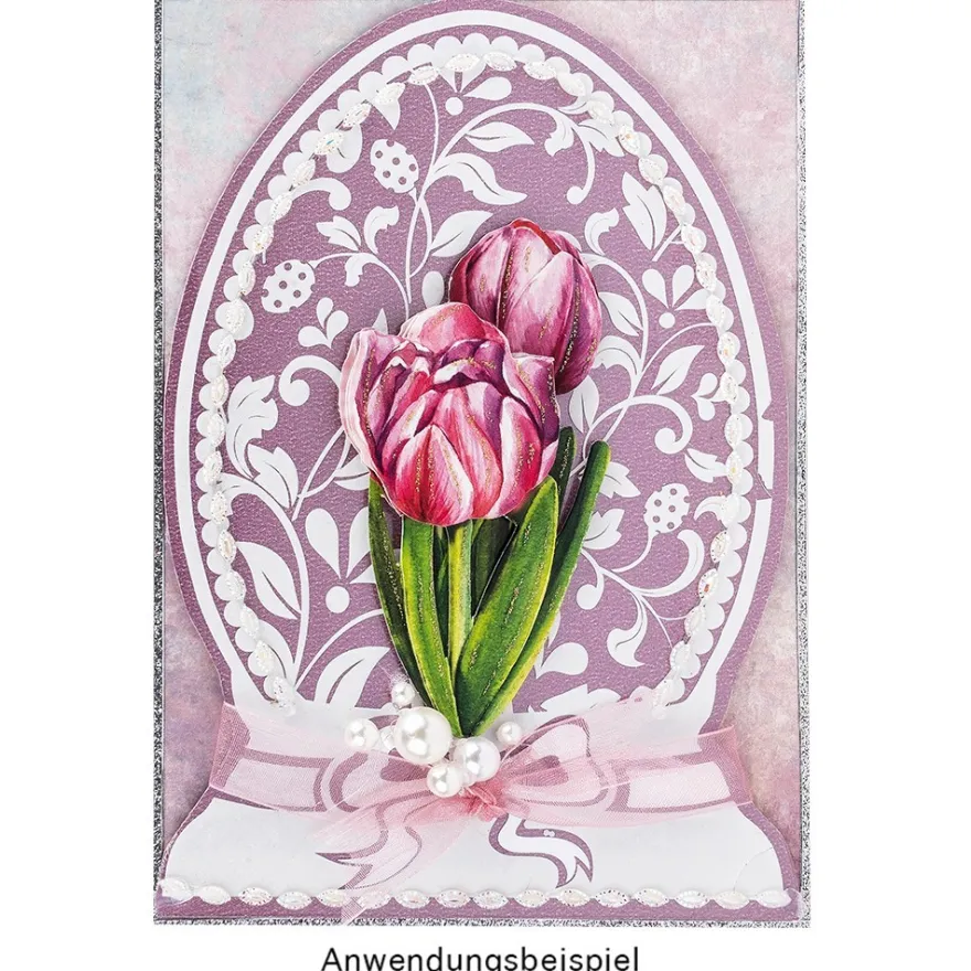 Kristallfolien-Grußkarten, Osterei, 16cm x 11cm, Einleger in versch. Farben,inkl. Umschläge,10 Stück