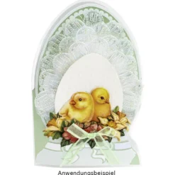 Kristallfolien-Grußkarten, Osterei, 16cm x 11cm, Einleger in versch. Farben,inkl. Umschläge,10 Stück