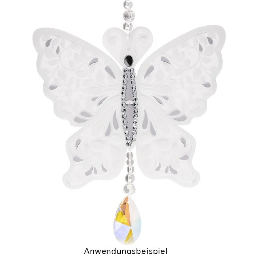 Kristallfolien-Grußkarten, Schmetterling, 13cm x 16cm, Einleger versch. Farben, Umschläge, 10 Stück
