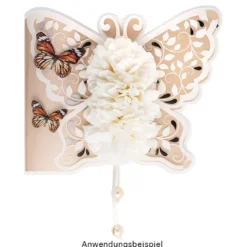Kristallfolien-Grußkarten, Schmetterling, 13cm x 16cm, Einleger versch. Farben, Umschläge, 10 Stück
