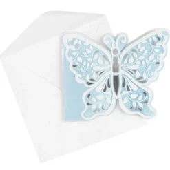 Kristallfolien-Grußkarten, Schmetterling, 13cm x 16cm, Einleger versch. Farben, Umschläge, 10 Stück