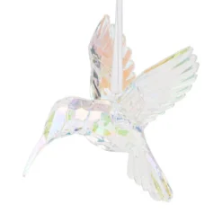 Kristall-Kolibri, facettiert & irisierend, 8,2cm x 7,8cm x 10,4cm, inkl. Organzaband