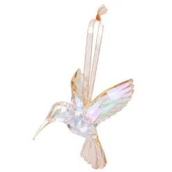 Kristall-Kolibris, facettiert & irisierend, 8,2cm x 7,8cm x 10,4cm, inkl. Organzaband, 4 Stück