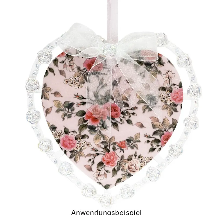 Kristallkunst, Blüten-Bordüre 2, 10cm x 30cm, selbstklebend, klar irisierend