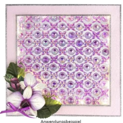 Kristallkunst, Blüten-Bordüre 3, 10cm x 30cm, selbstklebend, violett irisierend