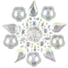 Kristallkunst, Blüten-Ornament 3, 10cm x 30cm, selbstklebend, klar irisierend