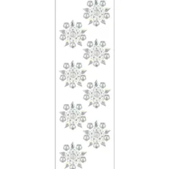 Kristallkunst, Blüten-Ornament 3, 10cm x 30cm, selbstklebend, klar irisierend