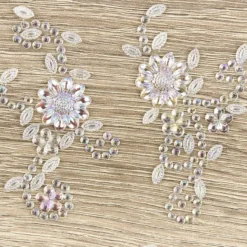 Kristallkunst, Blumenornament, selbstklebend, 10cm x 30cm, klar irisierend