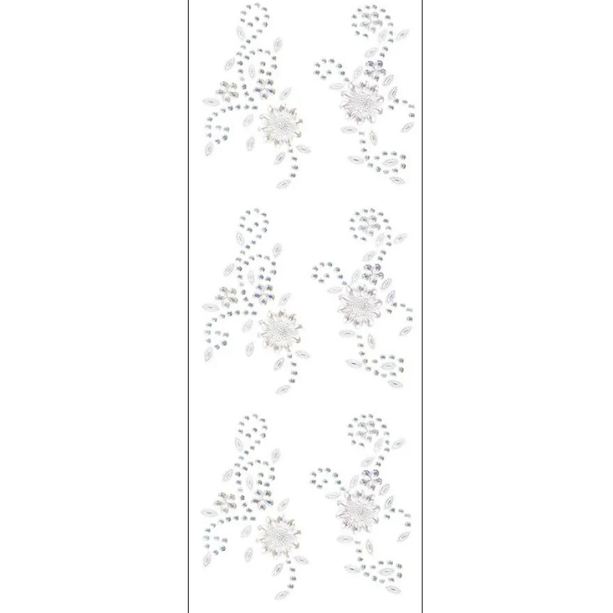 Kristallkunst, Blumenornament, selbstklebend, 10cm x 30cm, klar irisierend
