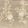 Kristallkunst, Blumenornament, selbstklebend, 10cm x 30cm, creme irisierend