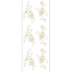 Kristallkunst, Blumenornament, selbstklebend, 10cm x 30cm, creme irisierend