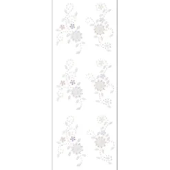Kristallkunst, Blumenornament, selbstklebend, 10cm x 30cm, weiß irisierend