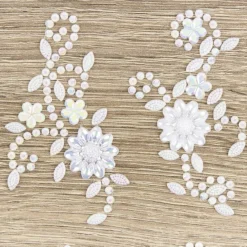 Kristallkunst, Blumenornament, selbstklebend, 10cm x 30cm, weiß irisierend