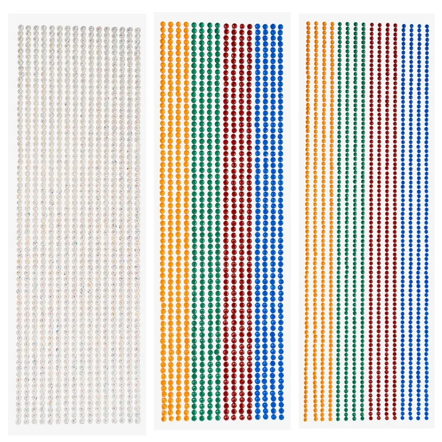 Kristallkunst-Bordüren, verschiedene Designs & Farben, selbstklebend, 3 Bogen